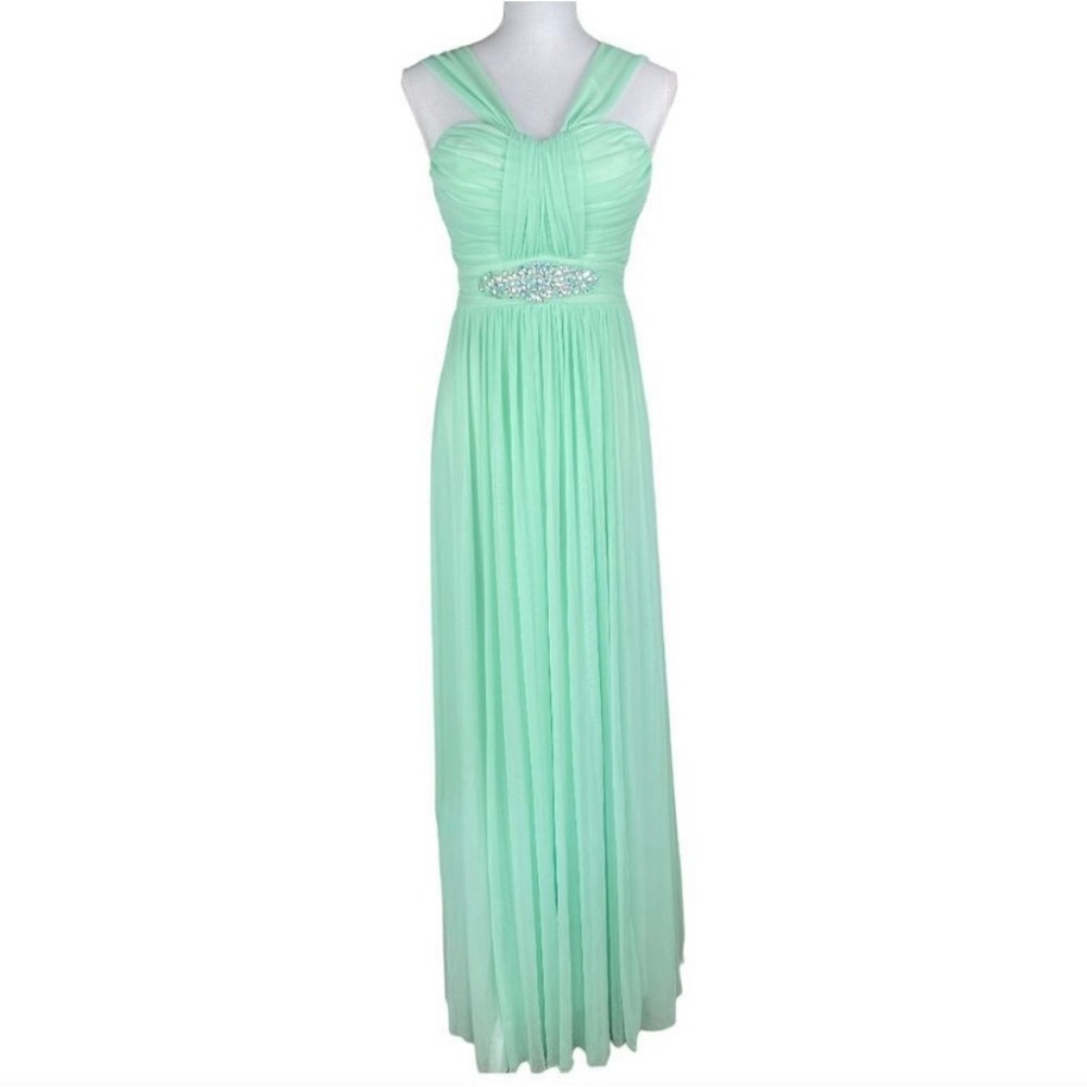 B Darlin Mint Green Formal Maxi Gown Size 4